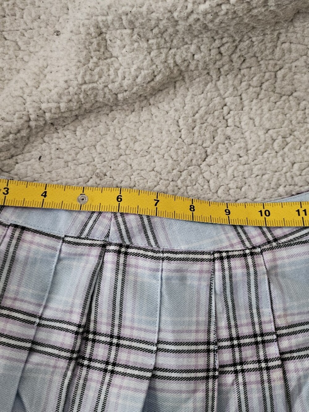 Forever 21 Kids Pleated Plaid Skirt in Light Blue and Pink